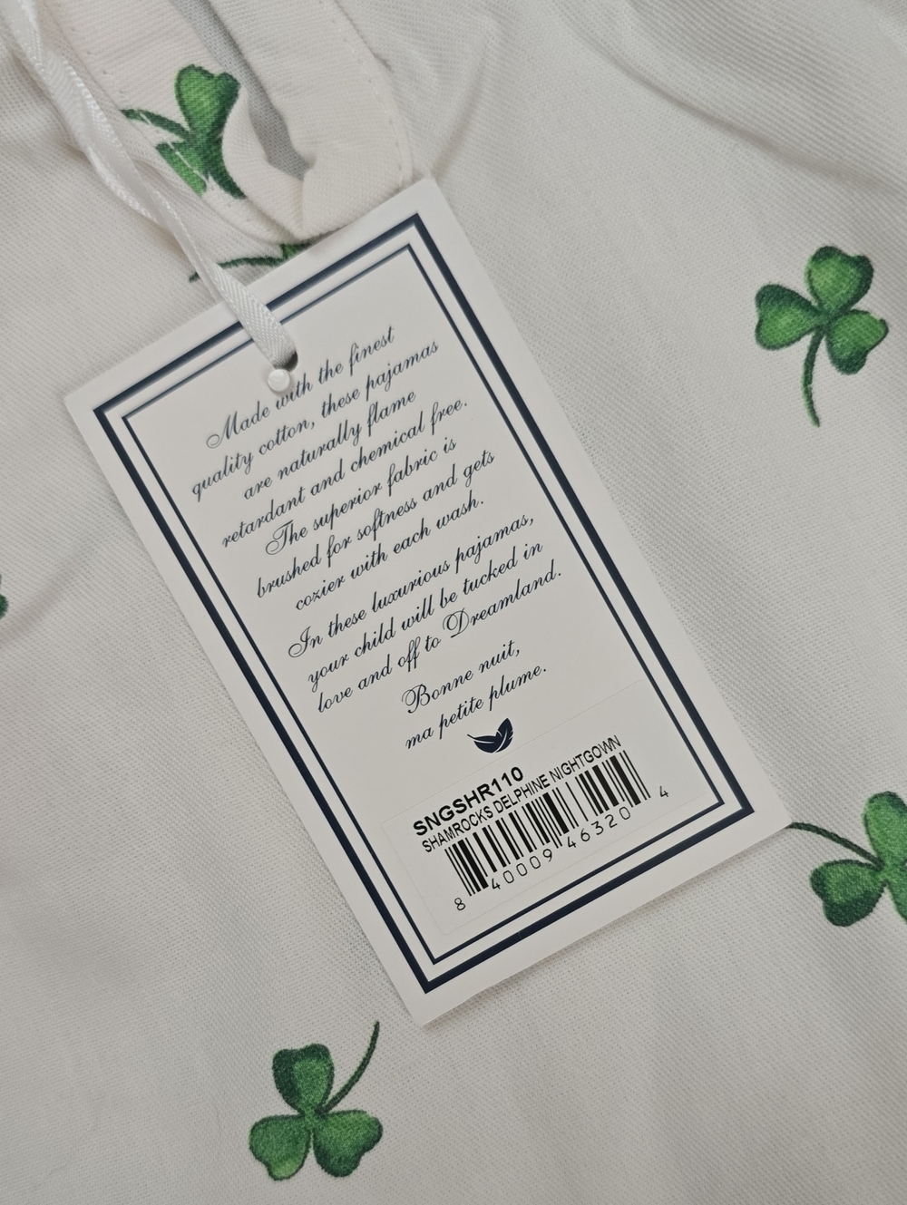 NEW -Petite Plume sz 10 Delphine Shamrocks Nightgown - Picture 9 of 13